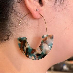Tortoise Shell Hoop Earrings